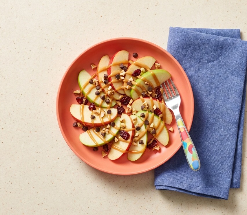 Apple Nachos with Peanut Butter Caramel