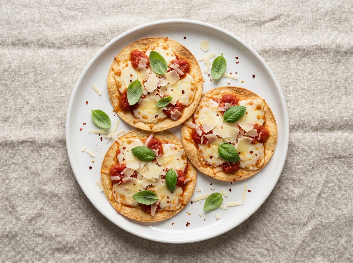 Crispy Tortilla Cheese Pizzas
