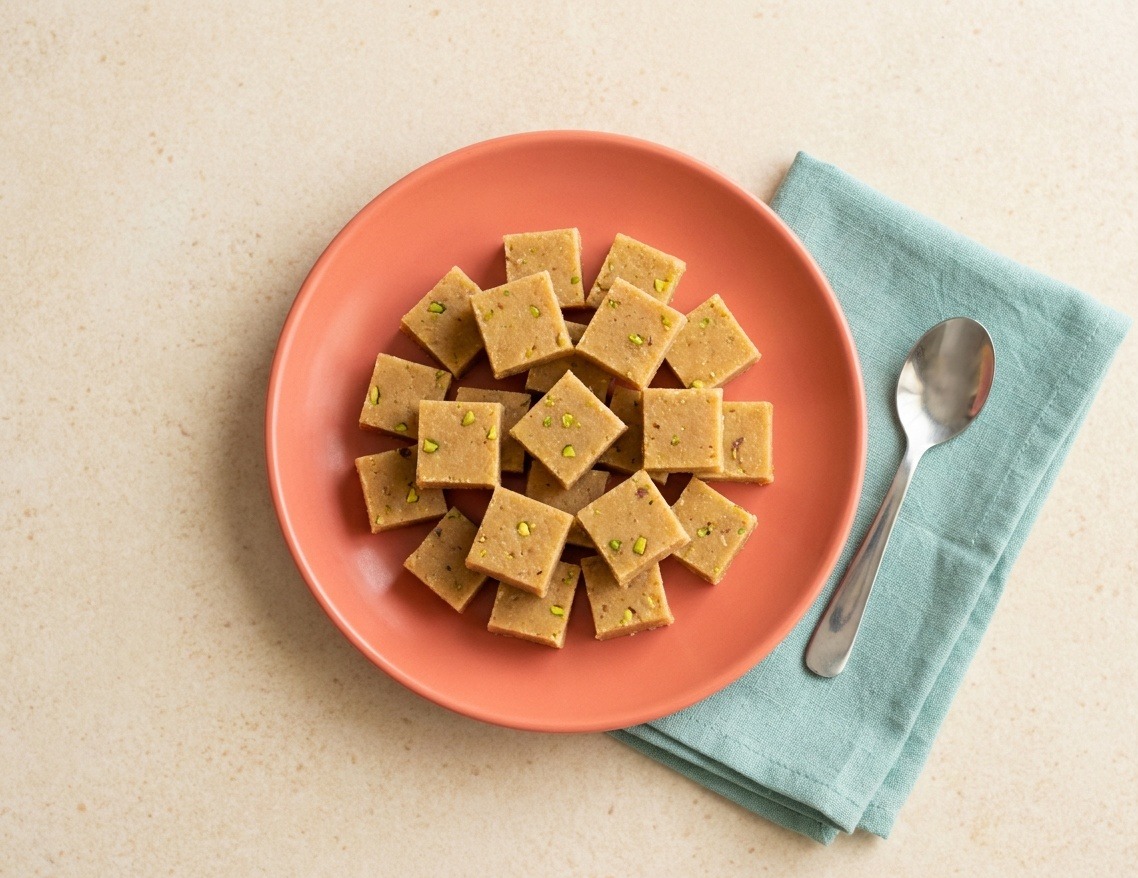 Badam Burfi (Almond and Cardamom Fudge)