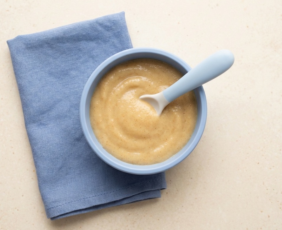 Banana, Tofu and Pear Puree with Cinnamon