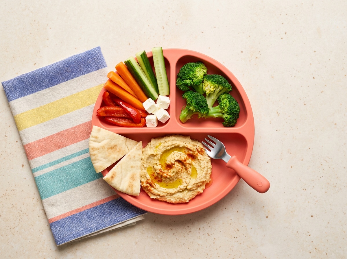 Hummus and Soft Vegetable Dipping Plate