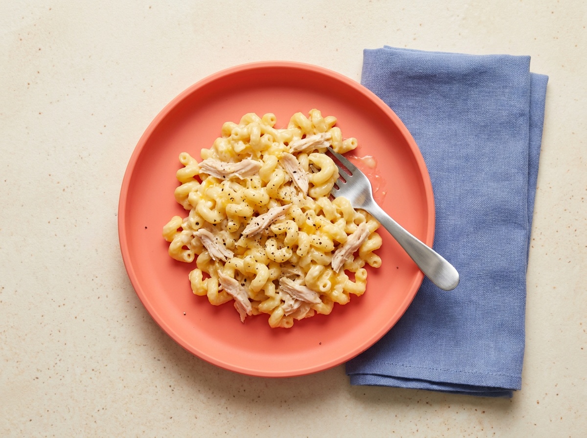 Mac and Cheese with Shredded Chicken