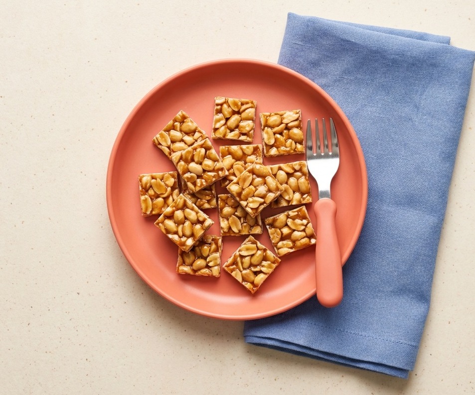 Peanut and Jaggery Chikki (Indian Peanut Brittle)